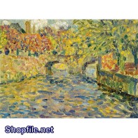 Tranh sơn dầu vườn hoa rực rỡ màu sắc